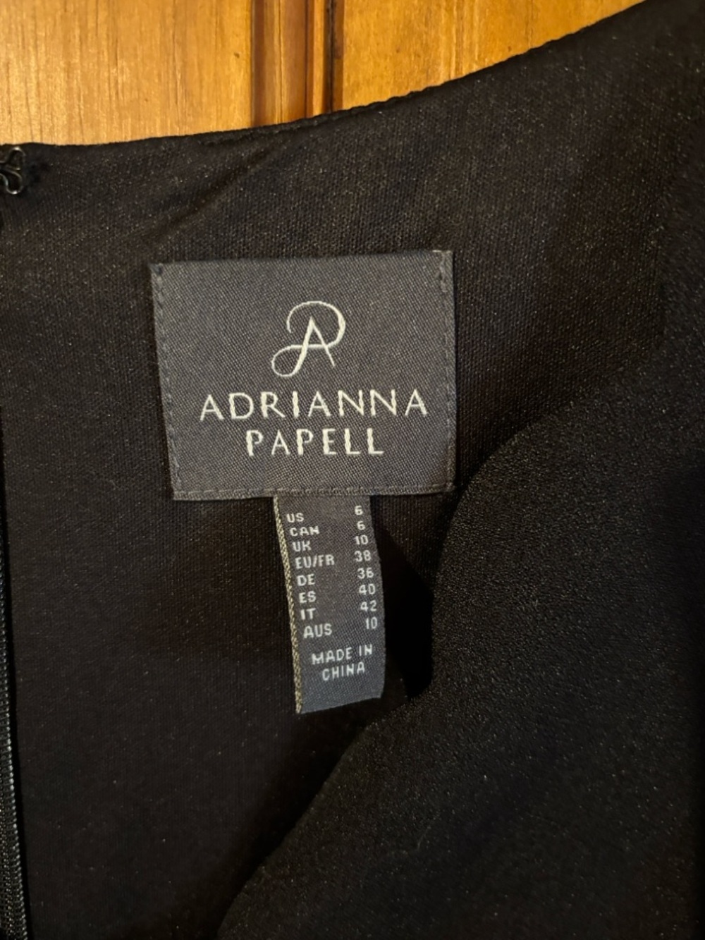 Adrianna Papell Black Scallop Neck Sheath Dress - Picture 7 of 7